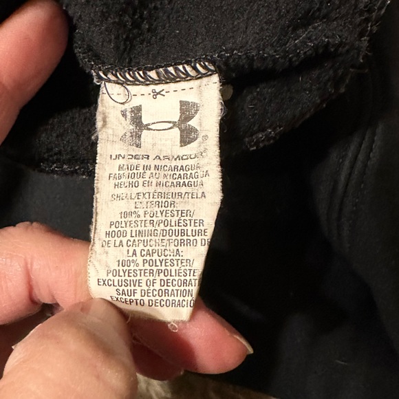 Mens Under Armour Black Green/Gray Hooded Sweatshirt Loose Fit Storm Size XL - Picture 12 of 13